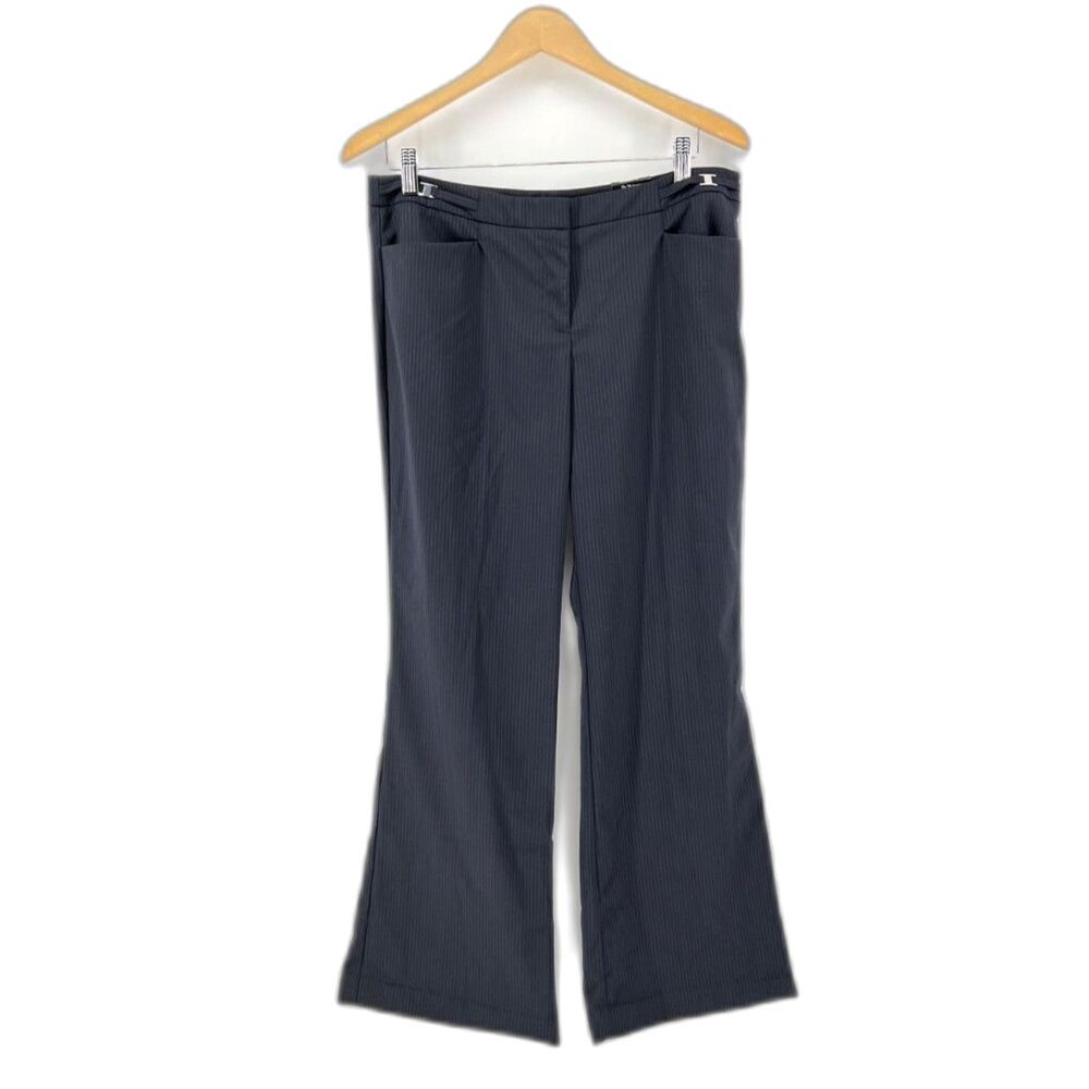 New York & Company 7th Avenue Wide Leg Dress Pants Womens 10 Average Dark Gray